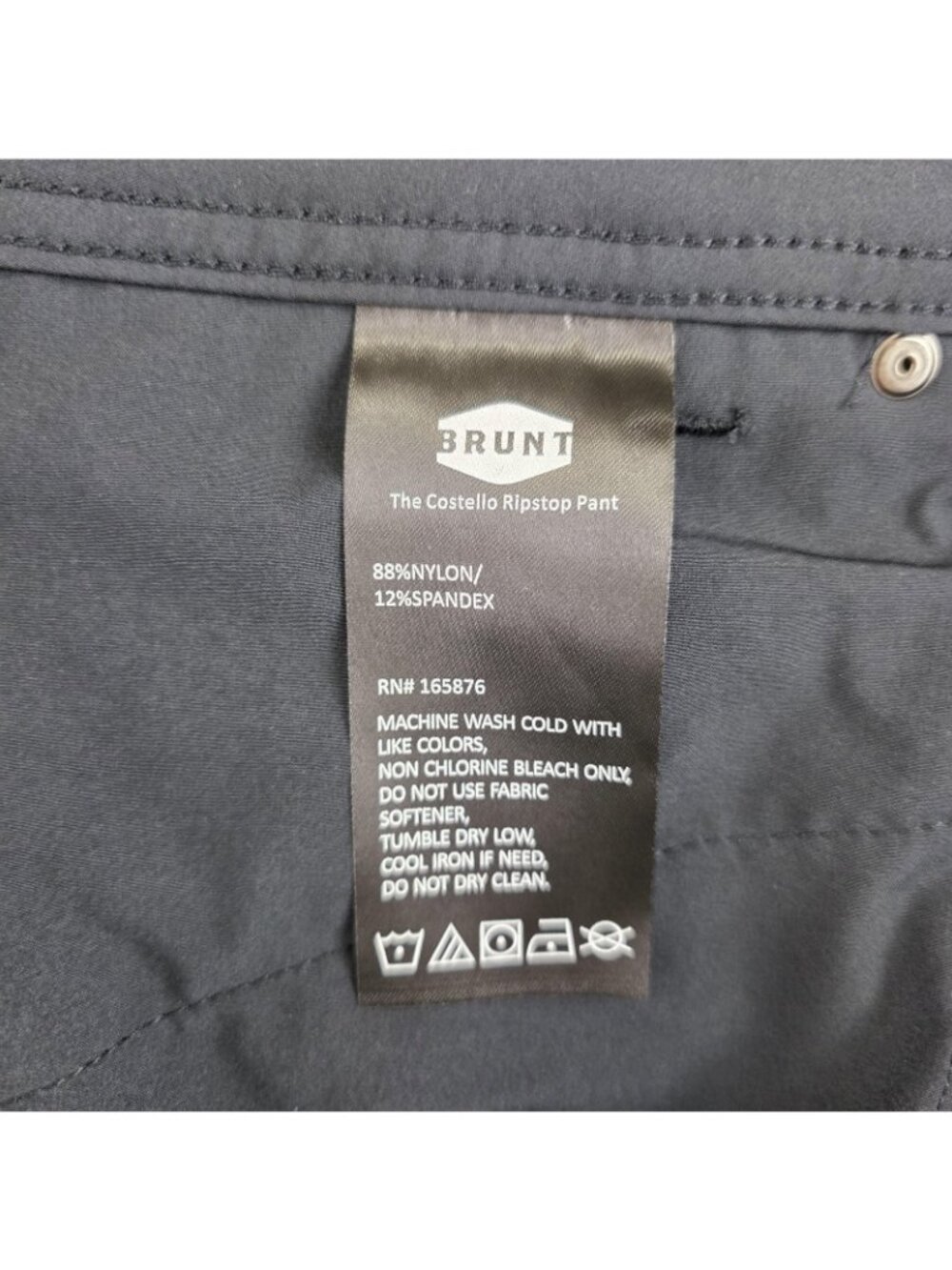 BRUNT Costello Pants Mens 42x34 Black Cargo Ripstop Work Tactical Stretch - Picture 10 of 10